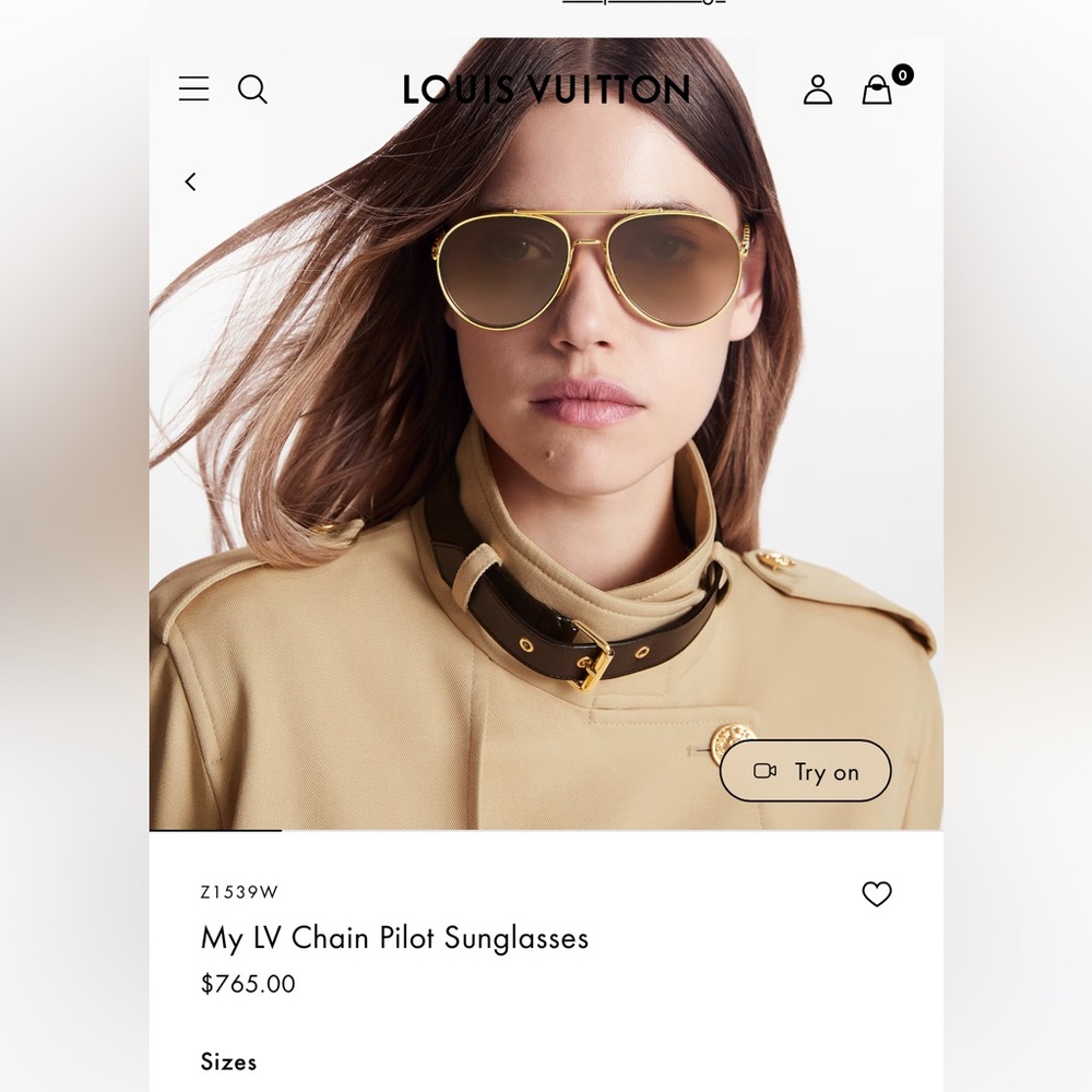 BRAND NEW Louis Vuitton Chain Pilot Sunglasses!!! Original Box!! Gorgeous!